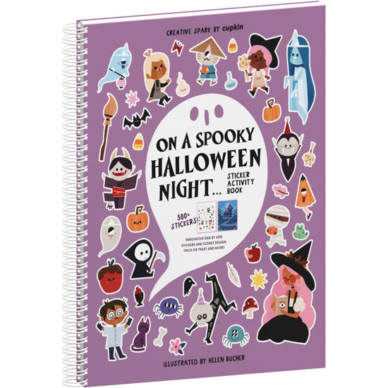 Picture of Halloween Stickers + Spooky Halloween Coloring Books (500+ Halloween Kids Stickers & 12 Scenes) by Cupkin - Side by Side Halloween Activity Books Design - Fun Sticker Books for Kids 2-4, 4-8 or 8-10