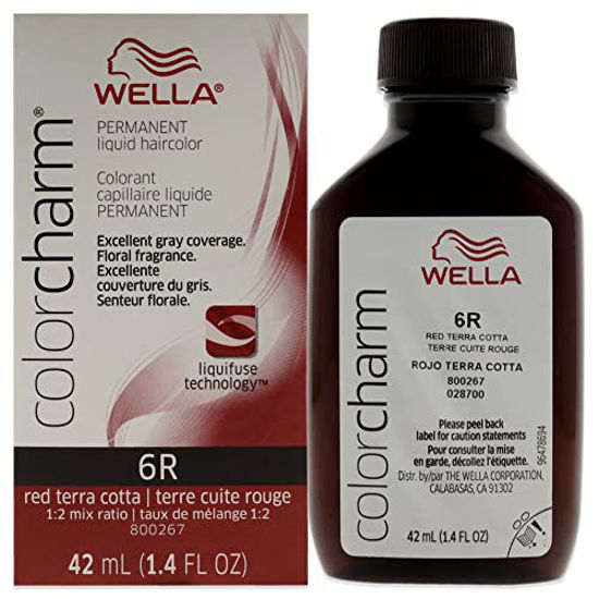 Picture of WELLA Color Charm Permanent Liquid Hair Color for Gray Coverage 6R Red Terra Cotta, 1.4 Fl Oz