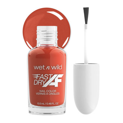 Picture of Wet n Wild Fast Dry AF Nail Polish Color, Orange-Red Toasted | Quick Drying - 40 Seconds | Long Lasting - 5 Days, Shine