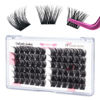 Picture of Lash Clusters 72 Pcs Cluster Lashes Volume 3D Effect Individual Lashes DIY Eyelash Extension Super Thin Band Reusable Soft & Comfortable Dramtic Look (Keen-D-14mm)