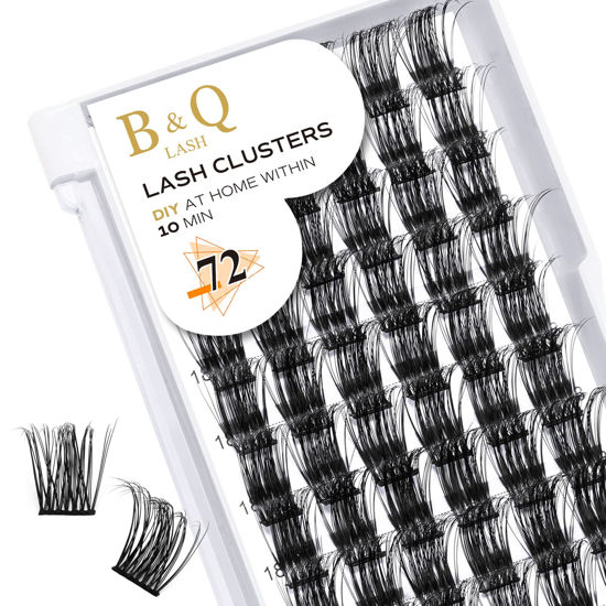 Picture of Lash Clusters D Curl 18mm DIY Lash Extensions 72 Clusters Lashes C D Curl B&Q LASH Wispy Volume Lashes Eyelash Clusters Extensions Individual Lashes Cluster DIY at Home (B35,D-18mm)