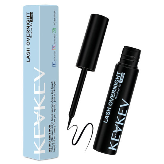 Picture of Lash Overnight Sealer Cluster Lashes Overnighter DIY Lash Extension Sealer Extend Lash Wear Up to 14 Days Black Lash Sealer Long Lasting Easy to Remove 5ml