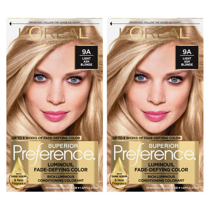 Picture of L'Oréal Paris Superior Preference Fade-Defying + Shine Permanent Hair Color, Light Ash Blonde (2 Count) Hair Dye