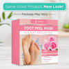 Picture of DERMORA Foot Peel Mask - 2 Pack of Regular Size Skin Exfoliating Foot Masks for Dry, Cracked Feet, Callus, Dead Skin Remover - Feet Peeling Mask for baby soft feet, Rose Scent