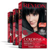 Picture of Revlon Permanent Hair Color, Permanent Black Hair Dye, Colorsilk with 100% Gray Coverage, Ammonia-Free, Keratin and Amino Acids, Black Shades (Pack of 3)