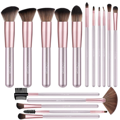 Picture of Premium Synthetic Foundation Blending Face Powder Blush Concealers Eye Shadows Make Up Brushes Kit (Purple)