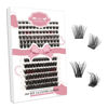 Picture of 168 Pcs Lash Clusters 2 Styles Mixed Cluster Lashes DIY Eyelash Extensions Eyelash Cluster Extension DIY Individual Lashes Super Thin Band Soft and Easy to Wear (First Glance+Adore,Mix)