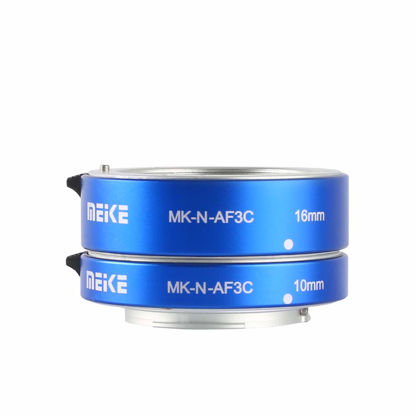 Picture of MEKE MK-N-AF3C-BLUE All Metal Auto Focus Macro Metal Extension Tube Adapter for Nikon N1-Mount Mirrorless Cameras J1 J2 J3 V1 V2