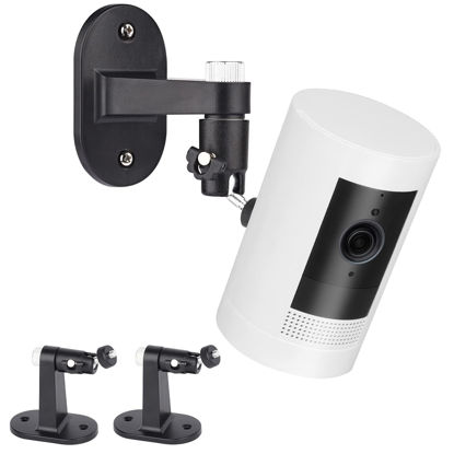 Picture of 2Pack Adjustable Security Wall Mount Bracket for Ring Stick Up Cam & Ring Indoor Cam, Perfect View Angle for Ring Surveillance Camera System - Black