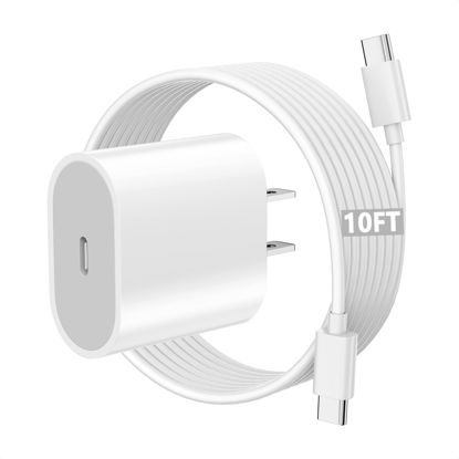 Picture of iPad Pro Charger [Apple Mfi Certified] 20W USB C Charger with 10ft USB C to C Charging Cable for iPad Pro 12.9, iPad Pro 11 inch 2022/2021/2020/2018, iPad Air 5th/4th Generation, iPad 10, iPad Mini 6