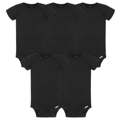 Picture of Gerber Baby 5-Pack Solid Onesies Bodysuits, Black, 0-3 Months