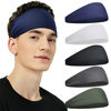 Picture of Pilamor Sports Headbands for Men (5 Pack),Moisture Wicking Workout Headband,Sweatband Headbands for Running,Cycling,Football,Yoga,Hairband for Women and Men(Dark Gray, Green, White, Blue, Black)