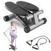 Picture of Niceday Steppers for Exercise, Stair Stepper with Resistance Bands, Mini Stepper with 300LBS Loading Capacity, Hydraulic Fitness Stepper with LCD Monitor Silver Gray