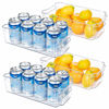 Picture of HOOJO Refrigerator Organizer Bins - 4pcs Clear Plastic Bins For Fridge, Freezer, Kitchen Cabinet, Pantry Organization, BPA Free Fridge Organizer, 12.5" Long-Medium, Clear