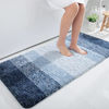 Picture of OLANLY Luxury Bathroom Rug Mat, Extra Soft and Absorbent Microfiber Bath Rug, Non-Slip Plush Shaggy Bath Carpet Runner, Machine Wash Dry, Bath Mats for Bathroom Floor, Tub and Shower, 47x24, Navy Blue