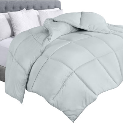 Picture of Utopia Bedding Comforter Duvet Insert - Quilted Comforter with Corner Tabs - Box Stitched Down Alternative Comforter (Queen, Light Grey)