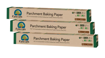 Picture of If You Care Parchment Baking Paper 70 Sq Ft Roll, Unbleached, Chlorine Free, Greaseproof, Silicone Coated, Standard Size, Fits 13 Inch Pans (Pack of 3-210 FT Total)