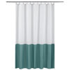 Picture of ALYVIA SPRING Waterproof Fabric Shower Curtain Liner - Soft & Light-Weight Cloth Shower Liner, 3 Bottom Magnets, Hotel Quality & Machine Washable - Standard Size 72x72, White and Teal