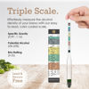 Picture of Brewer's Elite Hydrometer & Plastic Test Jar - for Home Brew Beer, Wine, Mead and Kombucha - Deluxe Triple Scale Set, Hardcase and Cloth - Specific Gravity ABV Tester