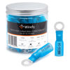 Picture of Wirefy 130 PCS Heat Shrink Ring Terminals #10 - Marine Grade Ring Connectors - Eyelet Wire Connectors - Blue 16-14 AWG