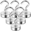 Picture of LOVIMAG Neodymium Strong Magnetic Hooks，25Lbs Rare Earth Magnets Heavy Duty with Hook for Refrigerator,Ceiling Magnets for Hanging,Cruise,Curtain and Kitchen etc - 6 Pack