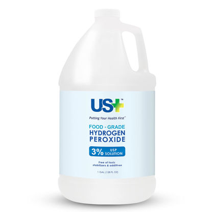 Picture of US+ Food Grade 3% Hydrogen Peroxide - Versatile All-Natural Cleaner - Made in USA - 1 Gallon (128 Fl Oz)