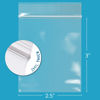 Picture of GPI - Pack of 100, 2.5" x 3" 2 mil Thick - Clear Plastic RECLOSABLE Zip Bags - Bulk, Strong Poly Baggies with Resealable Zip Top Lock for Pills, Meds, Jewelry, Travel, Storage, Packaging & Shipping