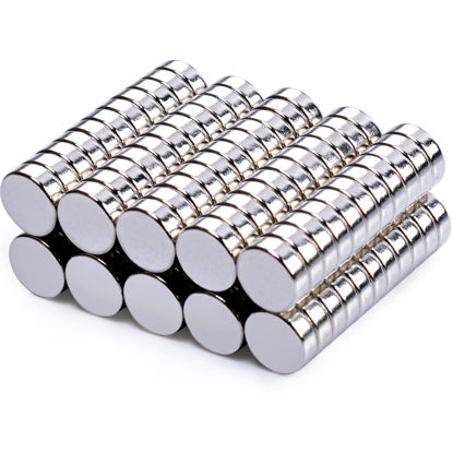 Picture of MIN CI 100 Pcs Strong Round Small Rare Earth Magnets, Mini Refrigerator Neodymium Magnets Disc for Whiteboard Locker Fridge DIY Crafts Dry Erase Board Cabinets