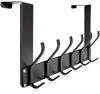 Picture of KEOAMG Foldable Over The Door Hook, No Assembly Required Door Hanger Hook, Sturdy Over The Door Coat Rack, Over Door Hanger Door Hooks for Hanging Clothes, Towels, Hats, Matte Black