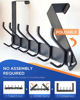 Picture of KEOAMG Foldable Over The Door Hook, No Assembly Required Door Hanger Hook, Sturdy Over The Door Coat Rack, Over Door Hanger Door Hooks for Hanging Clothes, Towels, Hats, Matte Black