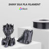 Picture of AMOLEN Silk PLA 3D Printer Filament, Shiny Silk Black PLA Filament 1.75mm, 3D Printing PLA Filament for Most FDM 3D Printer, 1kg Spool(2.2lbs)