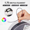 Picture of AMOLEN Silk PLA 3D Printer Filament, Shiny Silk Black PLA Filament 1.75mm, 3D Printing PLA Filament for Most FDM 3D Printer, 1kg Spool(2.2lbs)