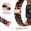 Picture of HOPO Compatible With Apple Watch Band 38mm 40mm 42mm 44mm Thin Light Resin Strap Bracelet With Stainless Steel Buckle Replacement For iWatch Series 8 7 6 5 4 3 2 1 SE (Tortoiseshell/Rose Gold,42/44/45/49mm)