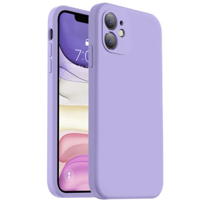 Picture of Vooii Compatible with iPhone 11 Case, Upgraded Liquid Silicone with [Square Edges] [Camera Protection] [Soft Anti-Scratch Microfiber Lining] Phone Case for iPhone 11 6.1 inch - Light Purple