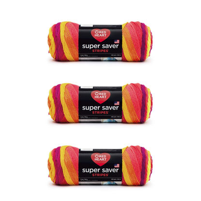 Picture of Red Heart Super Saver Yarn, 3 Pack, Fruity Stripe 3 Count