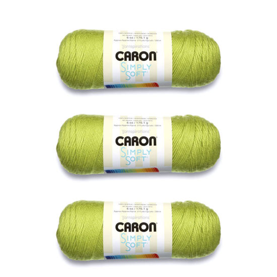 Picture of Caron Simply Soft Chartreuse Yarn - 3 Pack of 170g/6oz - Acrylic - 4 Medium (Worsted) - 315 Yards - Knitting/Crochet