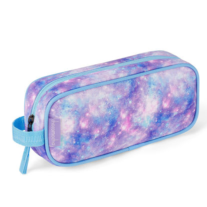 Picture of Choco Mocha Galaxy Pencil Pouch for Kids Toddler Girls, Soft Zipper Small Pencil Case for Little Girls, Kids Pencil Bag for Girls, Purple