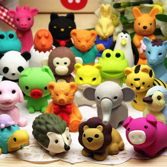 Picture of URSKYTOUS 35Pcs Animal Erasers Kids Pencil Erasers Bulk Puzzle Erasers Desk Pets Mini Take Apart Erasers Toys for Party Favors,Classroom Students Prizes,Carnival Gifts and Easter Egg Fillers