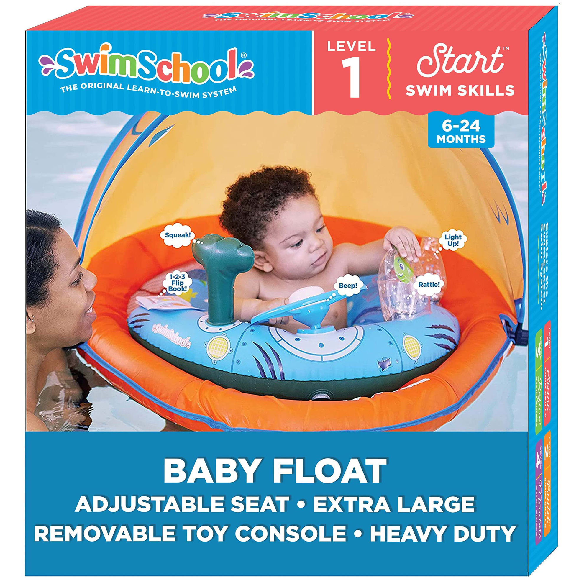 GetUSCart- SwimSchool Baby Pool Float With Adjustable Canopy - 6-24 ...