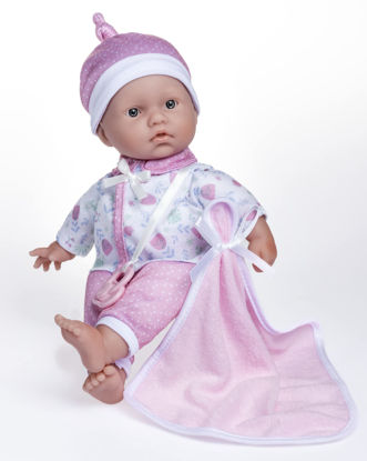 Picture of JC Toys La Baby Caucasian 11-inch Small Soft Body Baby Doll La Baby | Washable |Removable White & Pink Floral Outfit w/Hat, Pacifier & Blanket | for Children 12 Months +