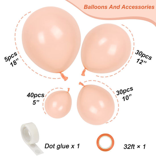 Getuscart Rubfac Pcs Pastel Orange Balloons Peach Balloons Garland Arch Kit Different Sizes