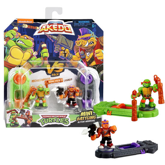 Picture of Legends of Akedo Teenage Mutant Ninja Turtles. Mini Battling Warriors Versus Pack Michelangelo Vs Bebop