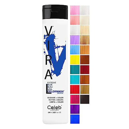 Picture of Celeb Luxury Viral Colorwash, Professional Semi-Permanent Hair Color Depositing Shampoo, Blue, 8.25 Fl Oz (Pack of 1)