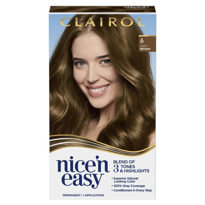 Picture of Clairol Nice'n Easy Permanent Hair Dye, 6 Light Brown Hair Color, Pack of 1