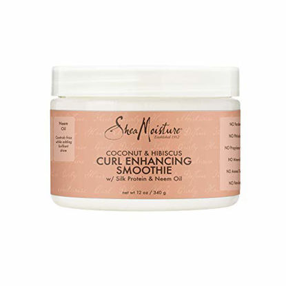 Picture of SheaMoisture Smoothie Curl Enhancing Cream for Thick, Curly Hair Coconut and Hibiscus Sulfate and Paraben Free 12 oz