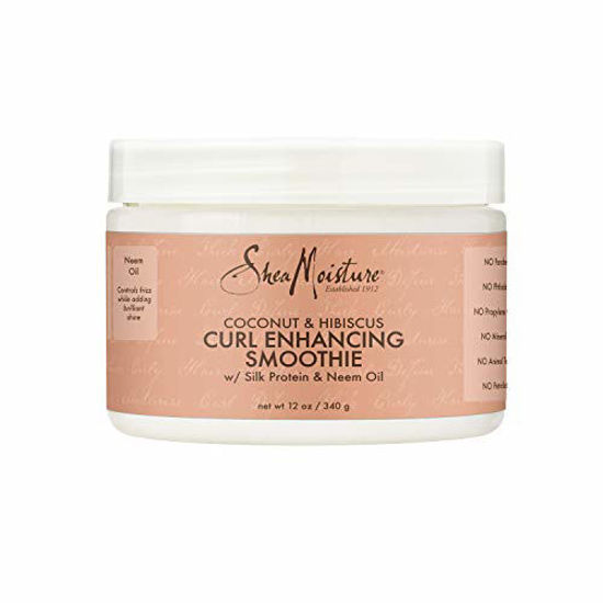 Picture of SheaMoisture Smoothie Curl Enhancing Cream for Thick, Curly Hair Coconut and Hibiscus Sulfate and Paraben Free 12 oz