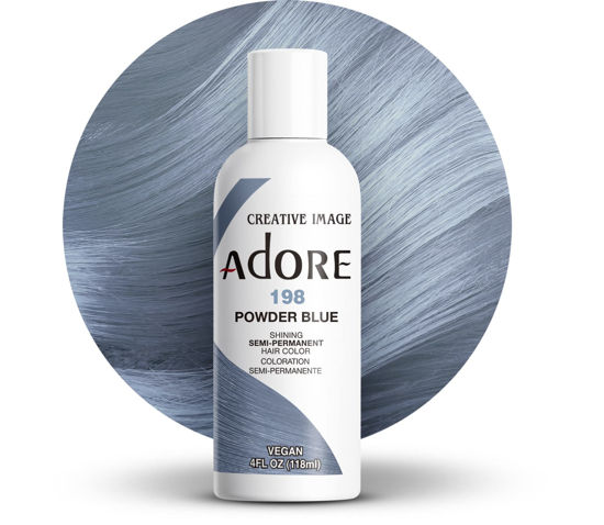 Picture of Adore Semi Permanent Hair Color - Vegan and Cruelty-Free Hair Dye - 4 Fl Oz - 198 Powder Blue (Pack of 1)