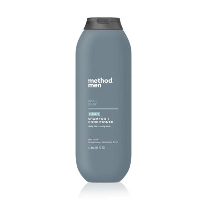 Picture of Method Men 2-in-1 Shampoo + Condtioner, Sea + Surf, Paraben and Phthalate Free, 14 fl oz (Pack of 1)