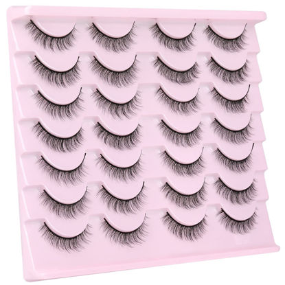 Picture of Kiromiro Natural Lashes Wispy Fake Eyelashes Nautal Look 10mm 3D Mink Lashes Extension Fluffy Strip Eyelashes Pack