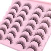 Picture of Wispy Lashes 12mm False Eyelashes Natural Look Short Fluffy Faux Mink Eyelashes Wispies Ripple Strip Lashes Pack, 14 Pairs